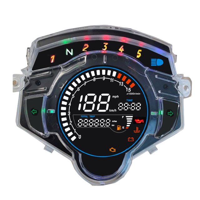 Instrumento de motocicleta Instrumento de calibre digital 10V-15V Indicador electrónico de RPM para Yamaha LC135 V2 V3