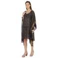 thumbnail image 3 of Moomaya WoMen's Short Hoodie Kaftan Loose Tunic Kimono Sleeve Mini Beach Cover Up Dress, 3 of 7
