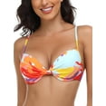 thumbnail image 2 of RELLECIGA Haut de Bikini Rehausseur pour Femme, devant Torsadé, Maillot de Bain à Armatures, 2 of 7
