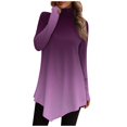 thumbnail image 2 of Topvent Women's Casual Everyday Tops Long Sleeve Turtleneck Fashion Print Shirt Tops T Shirt Pullover, 2 of 5