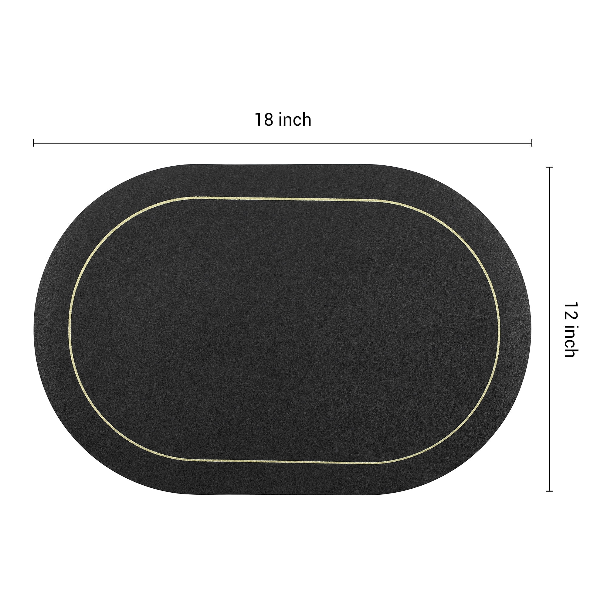 Unique Bargains Set of 6 Faux Leather Placemats Black