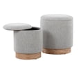 thumbnail image 4 of Lumisource Marla Contemporary Nesting Ottoman Set in Natural Wood and Light Grey Fabric, 4 of 8