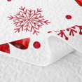 thumbnail image 5 of Erosebridal Red Bow Bed Spread Queen, Snowflake Ornament Queen Coverlet Set, White Red, 3 Pieces, 1 Quilt and 2 Pillowcases, 5 of 7