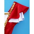 thumbnail image 7 of Aislor Girls Ruffles Sleeve Tutu Xmas Dance Dress Miss Santa Cosplay Gown Red 4, 7 of 7