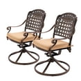 thumbnail image 2 of Haverchair 2 Piece Outdoor Bistro Dining Swivel Rocker Chair Set Cast Aluminum Dining Chairs, 2 of 7