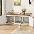 thumbnail image 2 of VEANERWOOD Cat Litter Box Enclosure for 2 Cats, Large Cat House with Double Rooms & Scratch Pad for Living Room, Bedroom, Wooden Enclosed Cat Litter Box Furniture, 2 of 9