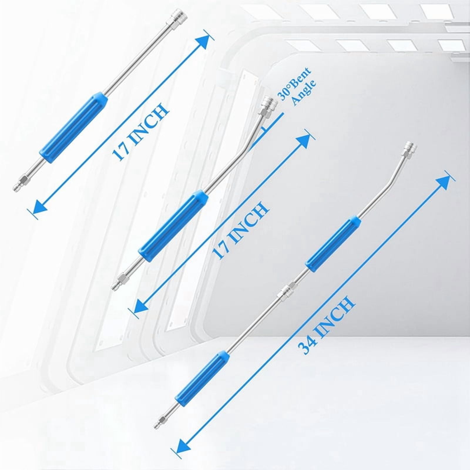 Pressure Washer Extension Wand 17 Inch,30 Degree Curved Pressure Washer Wand for Gutter, 1/4Inch Quick Connect, 2 Pack