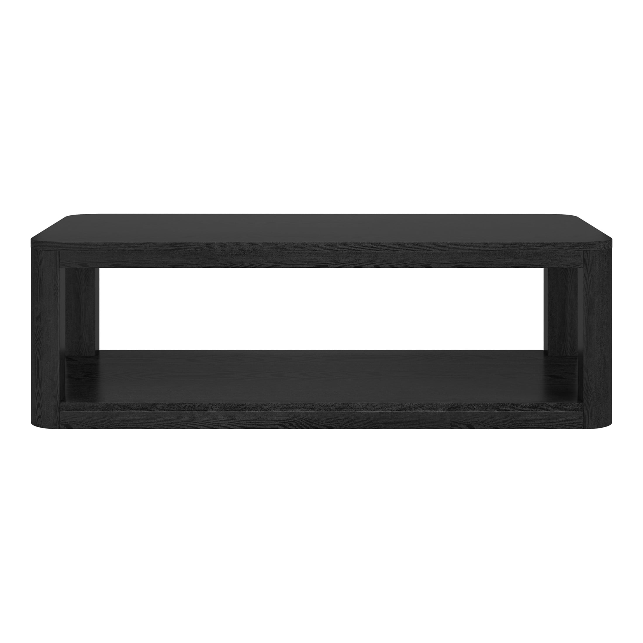 Evelyn&Zoe Modern/Contemporary 47" Wide Black Grain Coffee Table