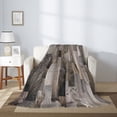 thumbnail image 2 of Disketp Wooden Texture Cozy Flannel Fleece Throw Blanket: Has a velvety texture for All Seasons - Perfect for Women, Men, & Kids"80"x60", 2 of 6