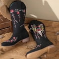 thumbnail image 2 of Dakaela Cowboy Boots for Women Mid Calf Western Cowgirl Booties Square Toe Embroidery Pull on Country Dress Boot, 2 of 7