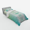thumbnail image 3 of Ambesonne Ocean Bedding Set 4 Pcs, Words Green Ombre Anchor, Queen, Green White, 3 of 3