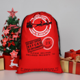 thumbnail image 3 of Lona de algodón roja Logotipo personalizado impreso sublimación bolsa de embalaje de regalo de Navidad saco de Santa con cordones, 3 of 4