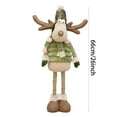thumbnail image 3 of Reindeer Christmas Decor, Plush Xmas Deer with Scarf & Antlers, Handmade Swedish Style Santa Elk Figurine for Home Table Shelf Christmas Decorations(26in), 3 of 6