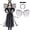 Black, variant on Joyfy Angel Costume for Kids, Angel Black Dress With Wing Headband Halloween Devil Costume Set for Girls Halloween Party Dress Up 8+