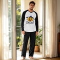 thumbnail image 5 of Dwelliawo Mens Halloween Pajamas Graphic Crew Neck Loungewear Set Long Sleeve Top Pjs Pant 2 Piece Home Black L, 5 of 6