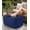 Navy, variant on Outdoor Patio Bean Bag Ottoman - Small Beanbag Foot Rest Pouf Rectangular with Shredded Foam Filling, Splash-Proof Detachable Zipper Cover for Relaxing