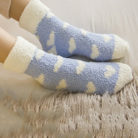 Vnanda Womens Fuzzy Socks Fluffy Slipper Soft Cabin Fleece Sleep Cozy Socks