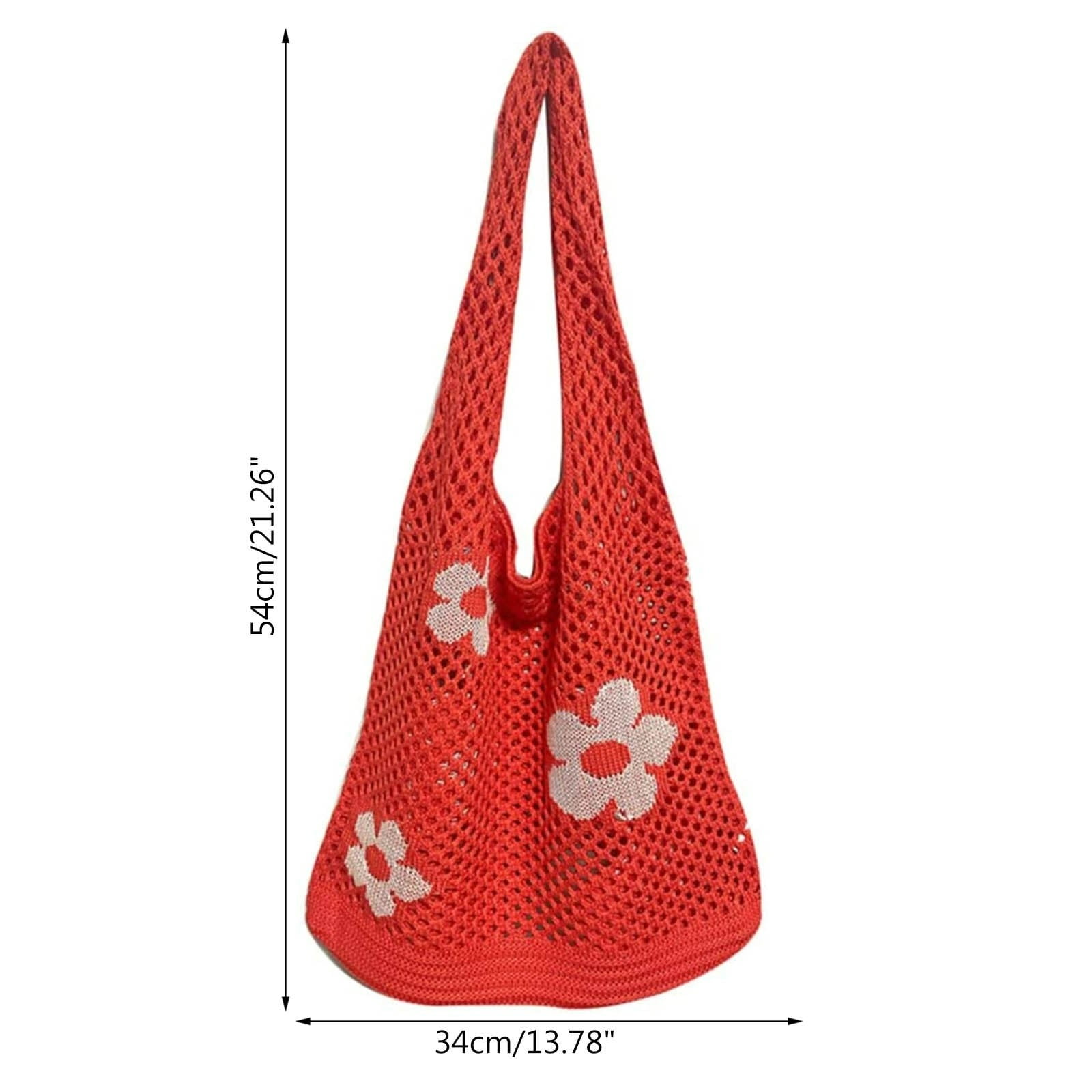 Stylago Crochet Mesh Shoulder Bags for Women Beach Tote Purses Summer Handbags for Ladies and Students Travel Shopping Pink