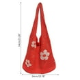 thumbnail image 5 of Crochet Tote Bag for Women 2025 Summer Beach Slouchy Large Boho Knitted Mesh Flower Fairy Shoulder Purse, 5 of 5
