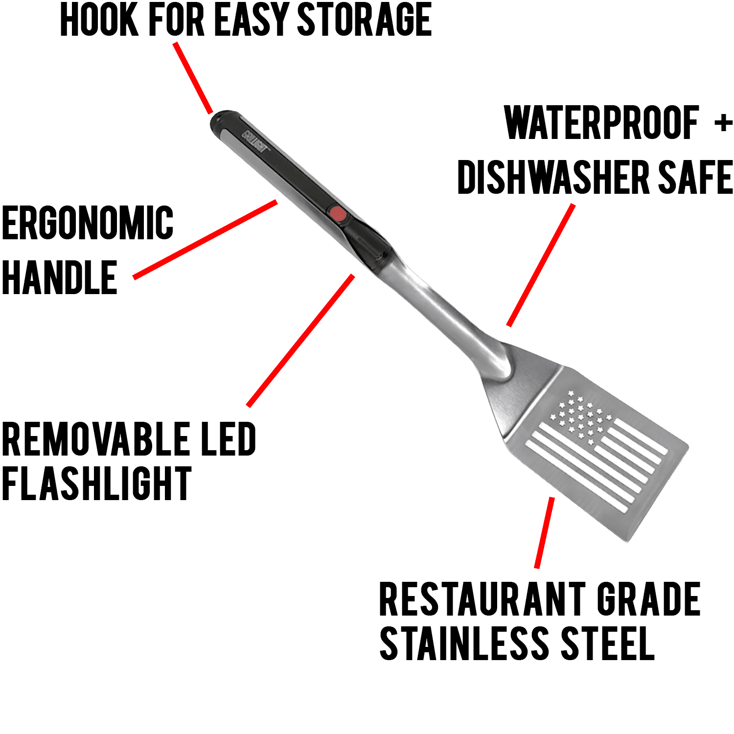 Grillight LED Flashlight Spatula - USA Flag Edition