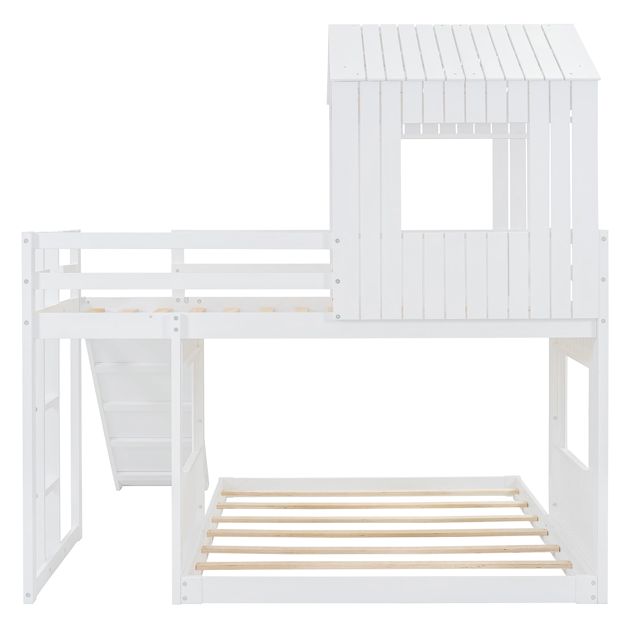 Lit superposé en bois Noble House (1 place et 2 places), blanc