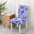 thumbnail image 4 of Washable Butterfly Lovers Dining Chair Covers Set of 4, Stretch Polyester Kitchen Slipcovers, Removable Seat Protector for Banquet or Home, 4 of 6