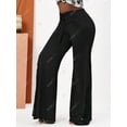 thumbnail image 3 of Pantalones de Pierna Ancha con Cordones en Talla Extra Rosegal Pantalones de talla grande, 3 of 5