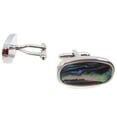 thumbnail image 2 of Classic Men's Multi-Color Stone Oval Crystal Cufflinks w/Silver Frame, 2 of 3