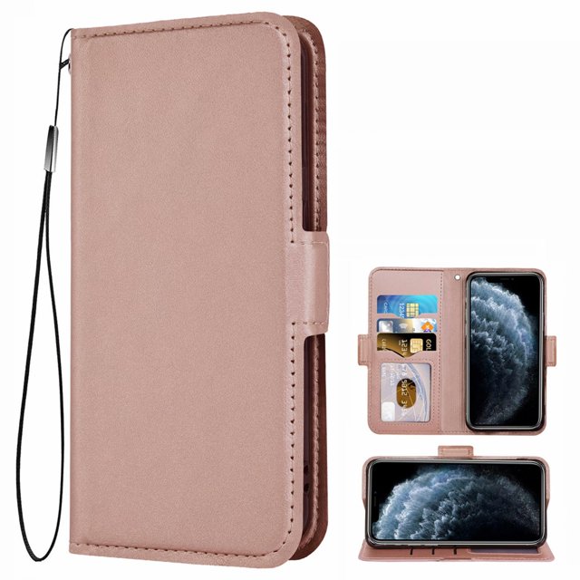 Étui Iphone 11 Pro Rfid, Étui de Protection Iphone 11 Pro, Étui de Téléphone Portable Antichoc Fonction Support Fente pour Carte Tpu Épaissie Fermeture Magnétique Rabattable pour Iphone 11 Pro (5.8 Pouces) Rose