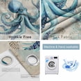 thumbnail image 2 of Teal Octopus Coastal Blackout Curtains for Bedroom, Vintage Summer Beach Nautical Thermal Insulated Kitchen Drapes with Grommets, Light Blocking Window Treatment, 2 Panels 27.5" x 39", 2 of 7