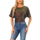 thumbnail image 1 of Camisa de lentejuelas INSPIRE CHIC para mujer, blusa brillante de manga dolman oversize, L multicolor, 1 of 6
