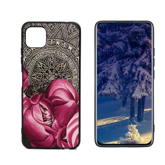 Compatible with Samsung Galaxy A22 5G Phone Case, Mandala-4 Case Men Women, Flexible Silicone Shockproof Case for Samsung Galaxy A22 5G
