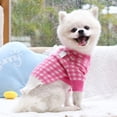 thumbnail image 1 of Soft Warm Dog Clothes, Two Legged Long Sleeves Round Neck Plaid Smile Print Cute Pet Sweater Knitted Sweatshirt for Small Medium Dogs, Dog Shirts Coat Pullover Apparel Outfit for All Season, S-3XL, 1 of 6