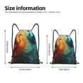 thumbnail image 2 of Saiise Red And Blue Fire Peacock Pattern Sports Drawstring Backpack - String Swim Gym Bag with Wet Proof Pocket for Women&Men-Medium, 2 of 6
