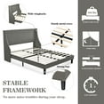 thumbnail image 2 of Allewie Queen Size Fabric Upholstered Platform Bed Frame with Wingback Headboard, Light Grey, 2 of 7