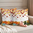thumbnail image 6 of Outdoor Pillow Covers 24x24 Set of 2, Fall Orange Pumpkins Waterproof Patio Throw Pillow Covers for Couch Sofa Chair, Thanksgiving Farmhouse Maple Leaf Decorative Pillowcases for Throw Pillows, 6 of 9