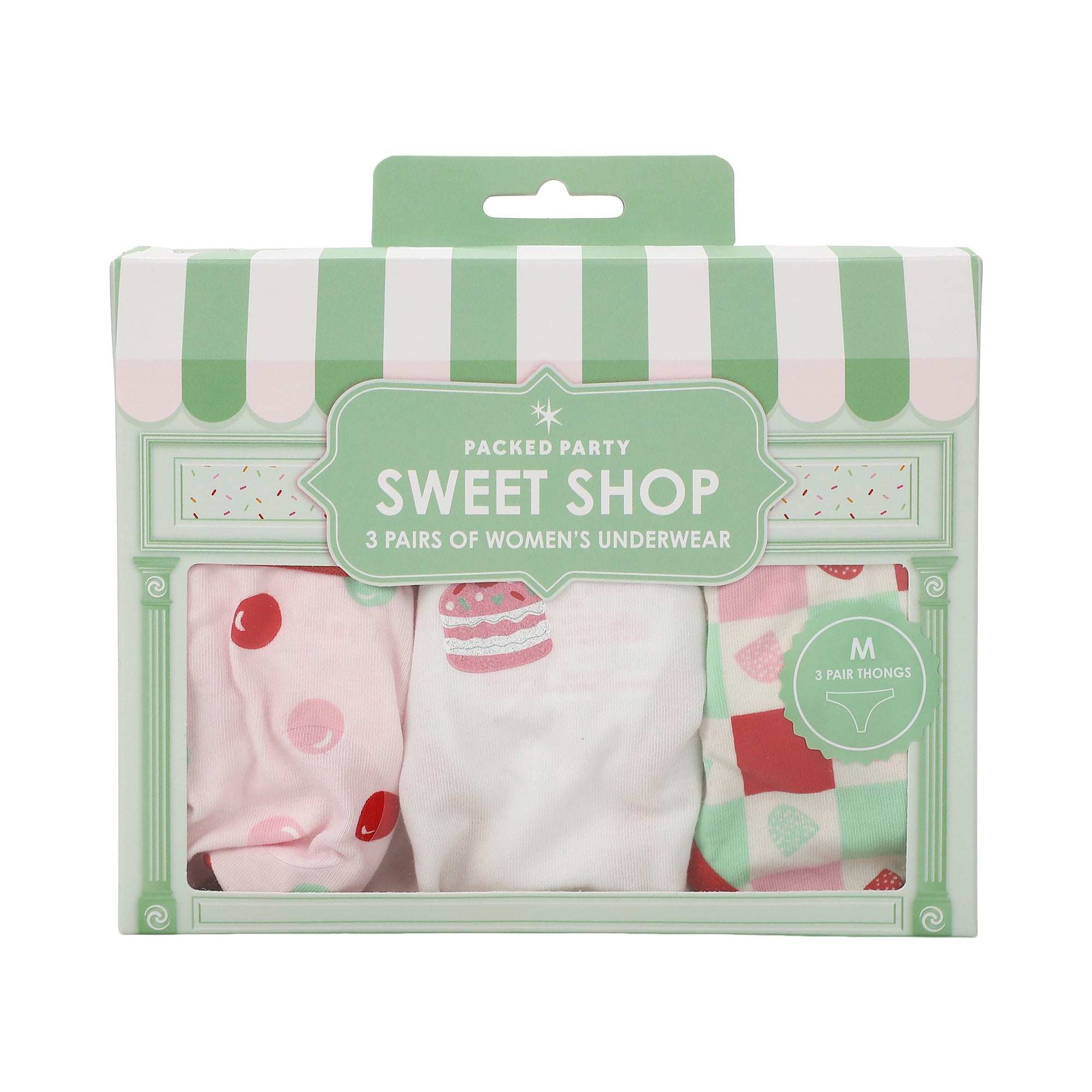Packed Party Sweet Shop 3-Pair Thong Set