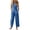 #01 Blue 【Mix, Match & Rotate: Stock Up on Daily Colors】, variant on Women's Soft Cotton Mid Waisted Drawstring Jumpsuit with Pockets, Loose Fit Solid Color Casual Playwear, Elastic Waist Lounge Pajamas for Home or | VerBelle,Blue L
