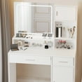 thumbnail image 5 of Vanity Desk with Mirror and LED Light Strip,Dressing Table with Large Drawer, 3 Level Storage Dresser & 3 Lighting Modes Adjustable Brightness, Suitable for Bedroom, 5 of 6