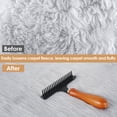 thumbnail image 3 of 2Pcs Carpet Rake with Wood Handle Handheld Rug Brush Ergonomic Carpet Groomer Household Carpet Fluffy Restoration Tool for Cleaning Pet Hair Restoring Softness, 3 of 10