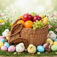 thumbnail image 4 of YingYouFu Spring Rattan Weaving Easter Basket with Animal Fruit Holder, Woven Storage Basket for Snack Organization and Home Decor, 4 of 9