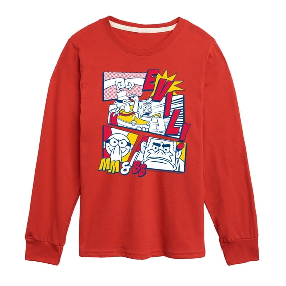 SpongeBob SquarePants - Mermaid Man And Barnacle Boy Comic Panels - Youth Boys Long Sleeve Graphic T-Shirt