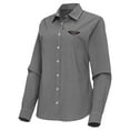 thumbnail image 2 of Women's Antigua Black New Orleans Pelicans Porter Woven Long Sleeve Button-Up Shirt, 2 of 3