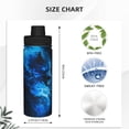 thumbnail image 3 of Yiaed Blue Fire Cool Wolf Print Sports Insulated Kettle Bottle Reusable Stainless Steel Insulated Cup, Outdoor Portable Casual Stainless Steel Insulation Cup, 3 of 7
