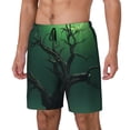 thumbnail image 2 of Uemuo Green Night Sky Moon Branches Pattern Mens Swim Trunks Quick Dry Board Shorts with Mesh Lining, Stretch Beach Shorts Quick Dry No-Chafing Board Shorts-Small, 2 of 9