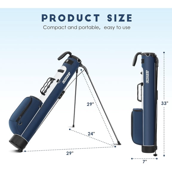 Findway Golf Stand Bag, Upgraded Par 3 Golf Bag Pitch n Putt Small Golf Bag with Ball Holder and Cooler Bag, Lightweight Golf Carry Bag for Men Women