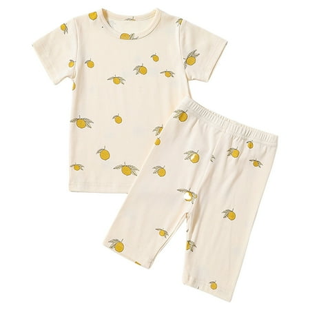 

Children Pajamas 2023 Summer New Cotton Skin Friendly Middle Kids Top Baby Sleepwear Household Clothing Set Outfits Sets Baby Fashion Dailywear Child Clothing