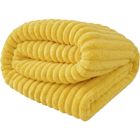 Emotional Support Blanket Yellow Security Calming Dog Blanket Faux Rabbit Fur Polyester Soft and Comfortable for Cats and Dog Indoor Outdoor Use