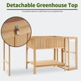 thumbnail image 3 of Mcombo Cold Frame Greenhouse with Foldable Potting Table, Raised Garden Bed Planter Box with Legs and Wooden Greenhouse with Shelf for Vegetables, Herb and Flowers Use, 0399, 3 of 7