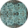 thumbnail image 1 of Ahgly Company Indoor Round Persian Light Blue Traditional Area Rugs, 5' Round, 1 of 4